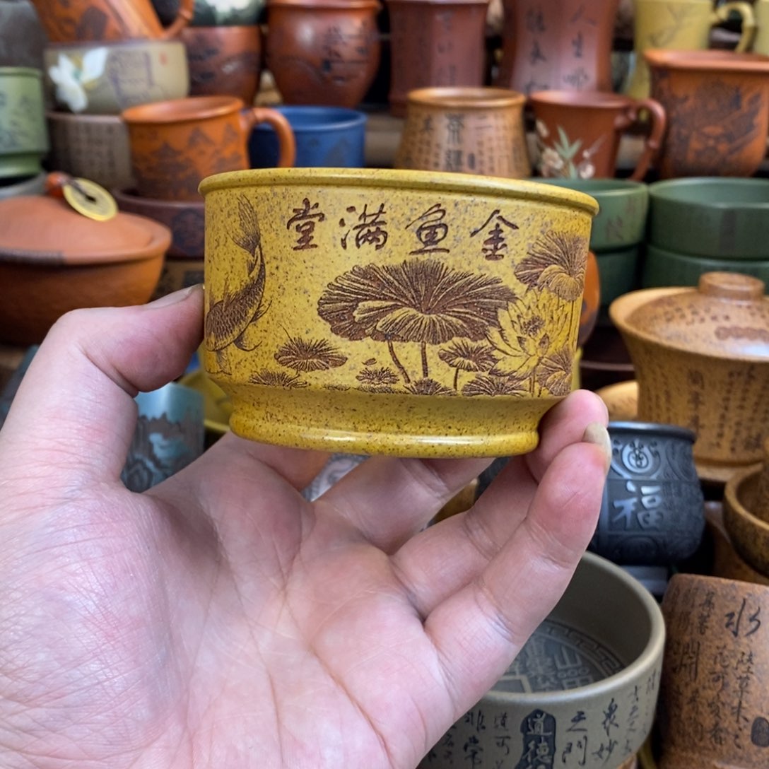 紫砂杯子宜兴全手工紫砂杯