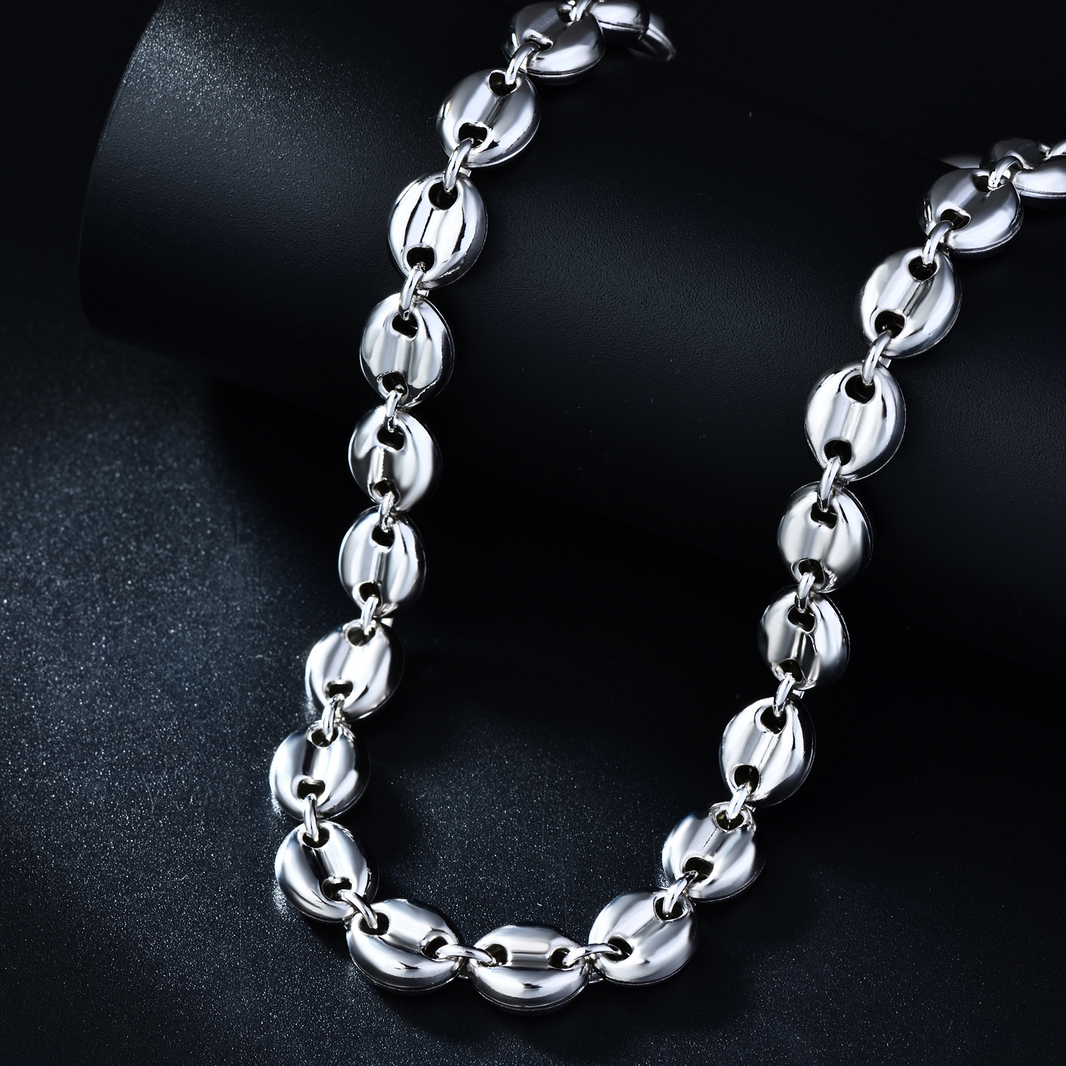 链子925银 ins纯银猪鼻子项链男女纯银高街日字链毛衣链叠戴素链