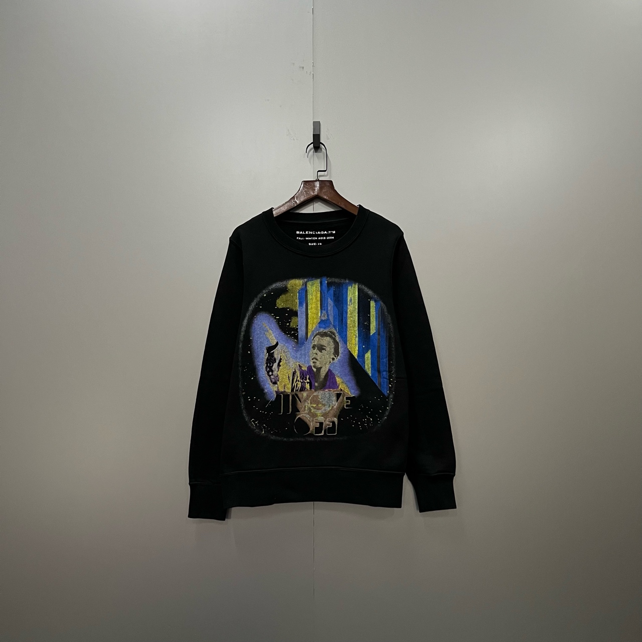 99新 Balenciaga/巴黎世家 (zz7)油画人物印花卫衣 XS码fg202996