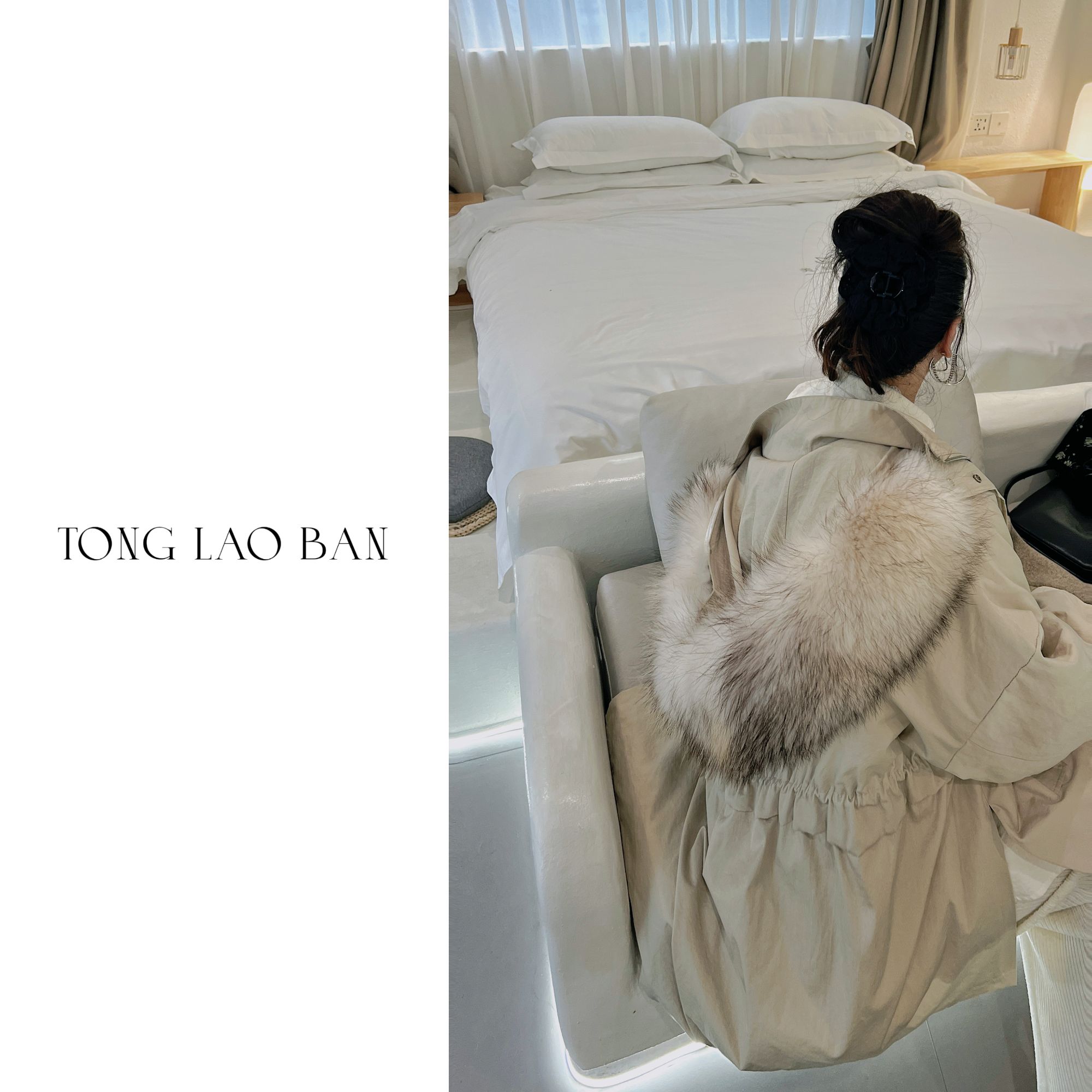 HAO XUAN 大码微胖 【白月光】超大毛领宽松阔版派克棉服