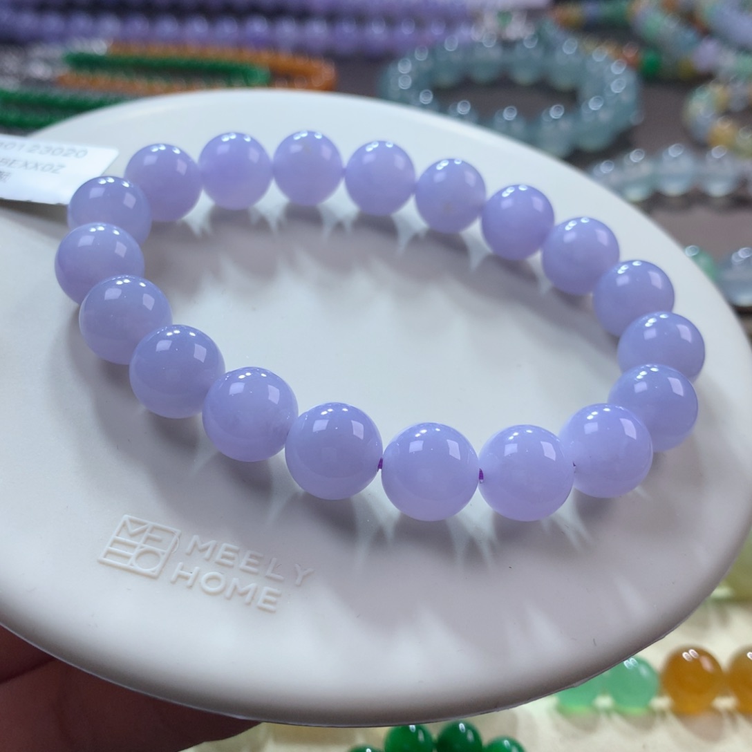 翡翠手链未镶嵌胶润细腻卡10