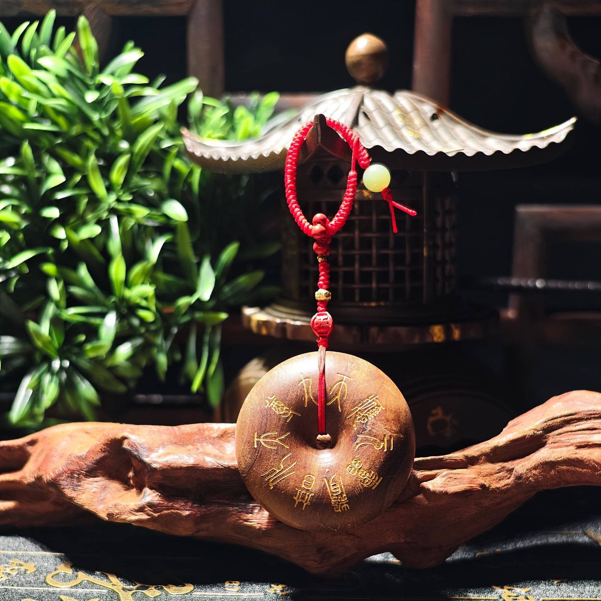 宫皇顺原创天然枣木平安扣吊坠GHSLJMPF005