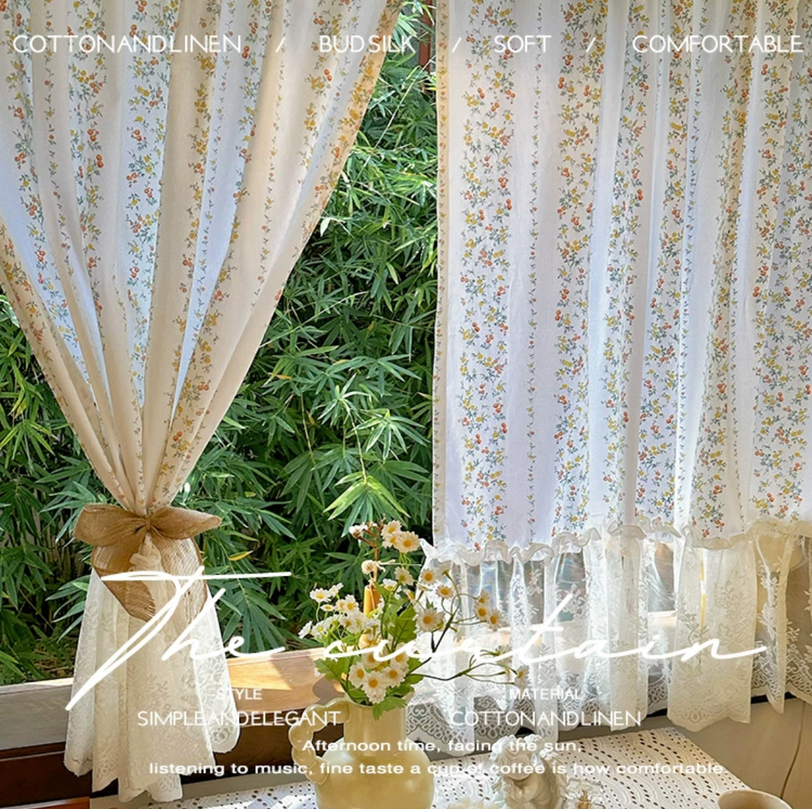 小碎花纱帘法式田园浪漫氛围窗帘阳台飘窗客厅卧室隔断帘门帘