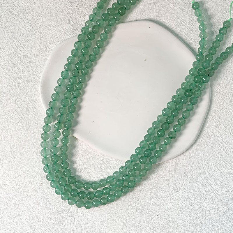 天然东陵玉散珠圆珠手串饰品手链项链玉石手工diy编织配珠配件