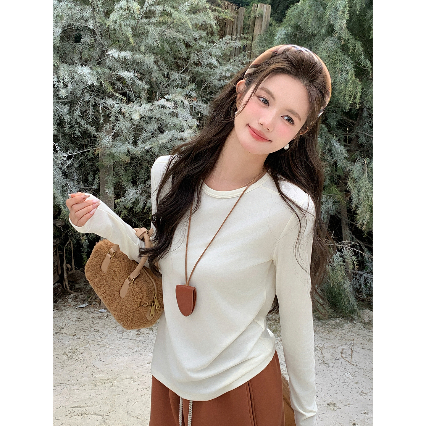 梅子熟了山羊绒抗菌保暖长袖打底衫