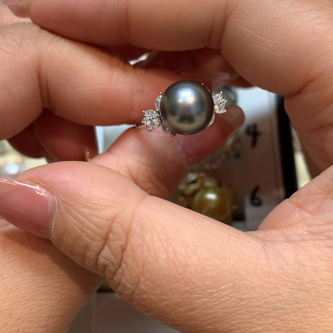 海水珍珠戒指银S925镶嵌