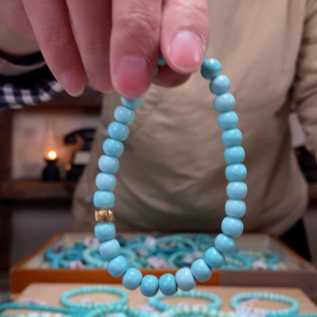 绿松石珠宝奇石18K金镶嵌