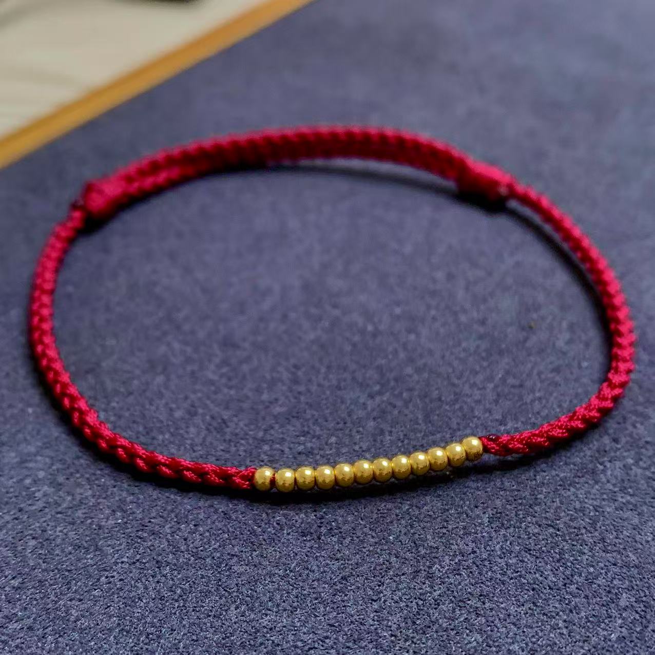 【小金姐专享】足金2mm金珠红绳设计款LAZ296
