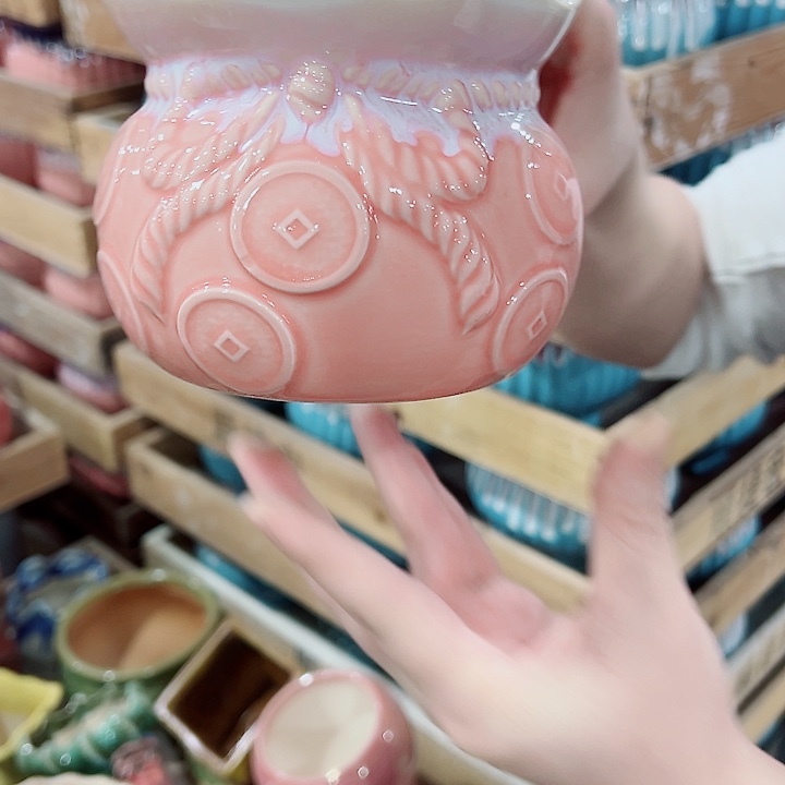 有孔，凑单福利满10元发货陶瓷多肉花盆！