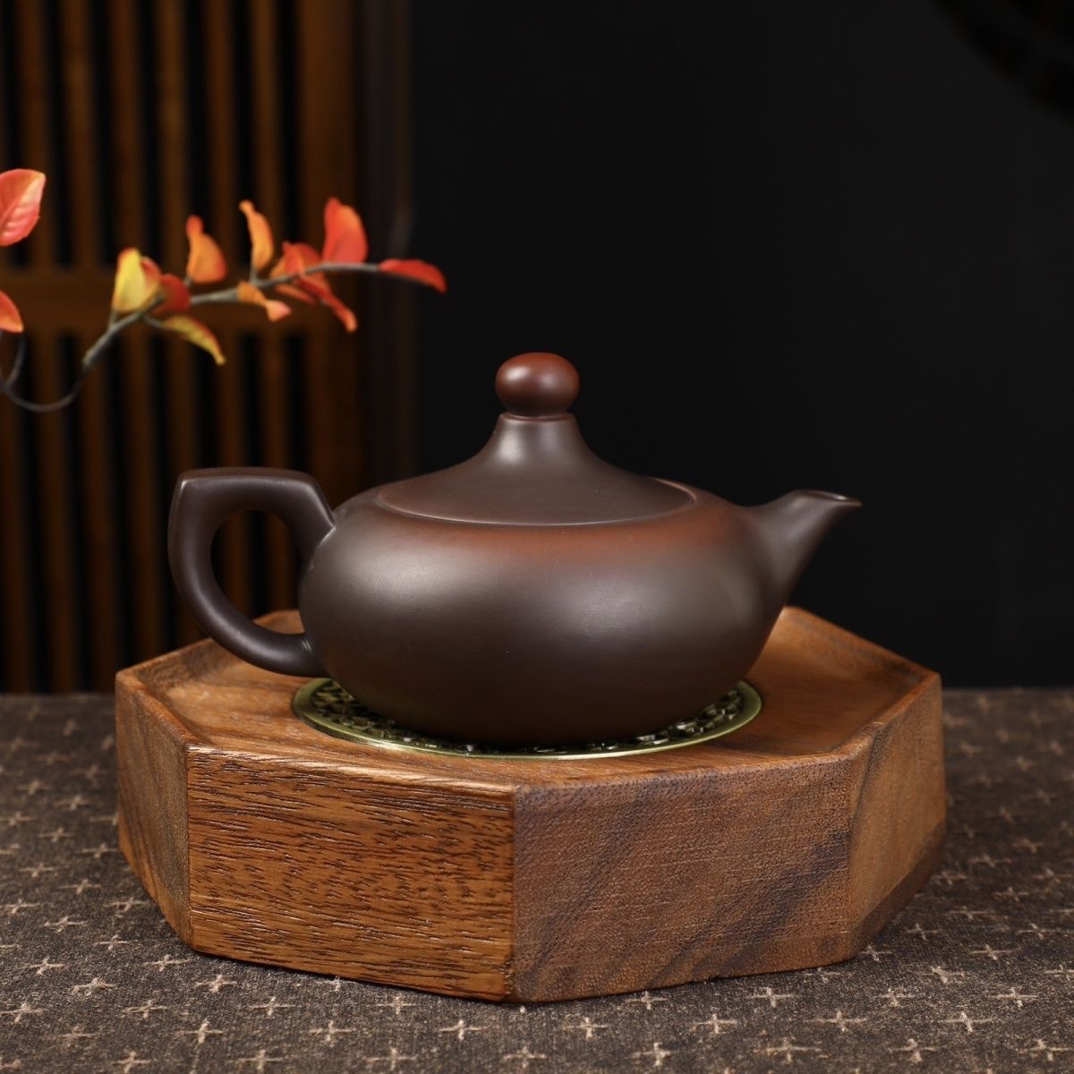 紫陶手工鸿运当头紫陶壶-200cc