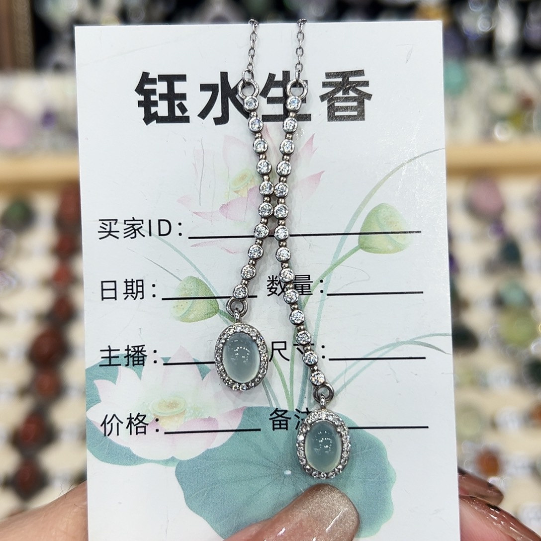 岫玉银S925镶嵌套链