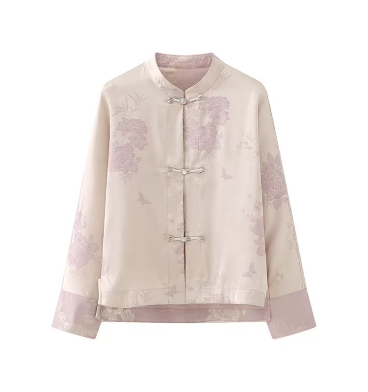 开衫新中式薄款短款立领女防晒短外套气质复古春夏重工时尚1001