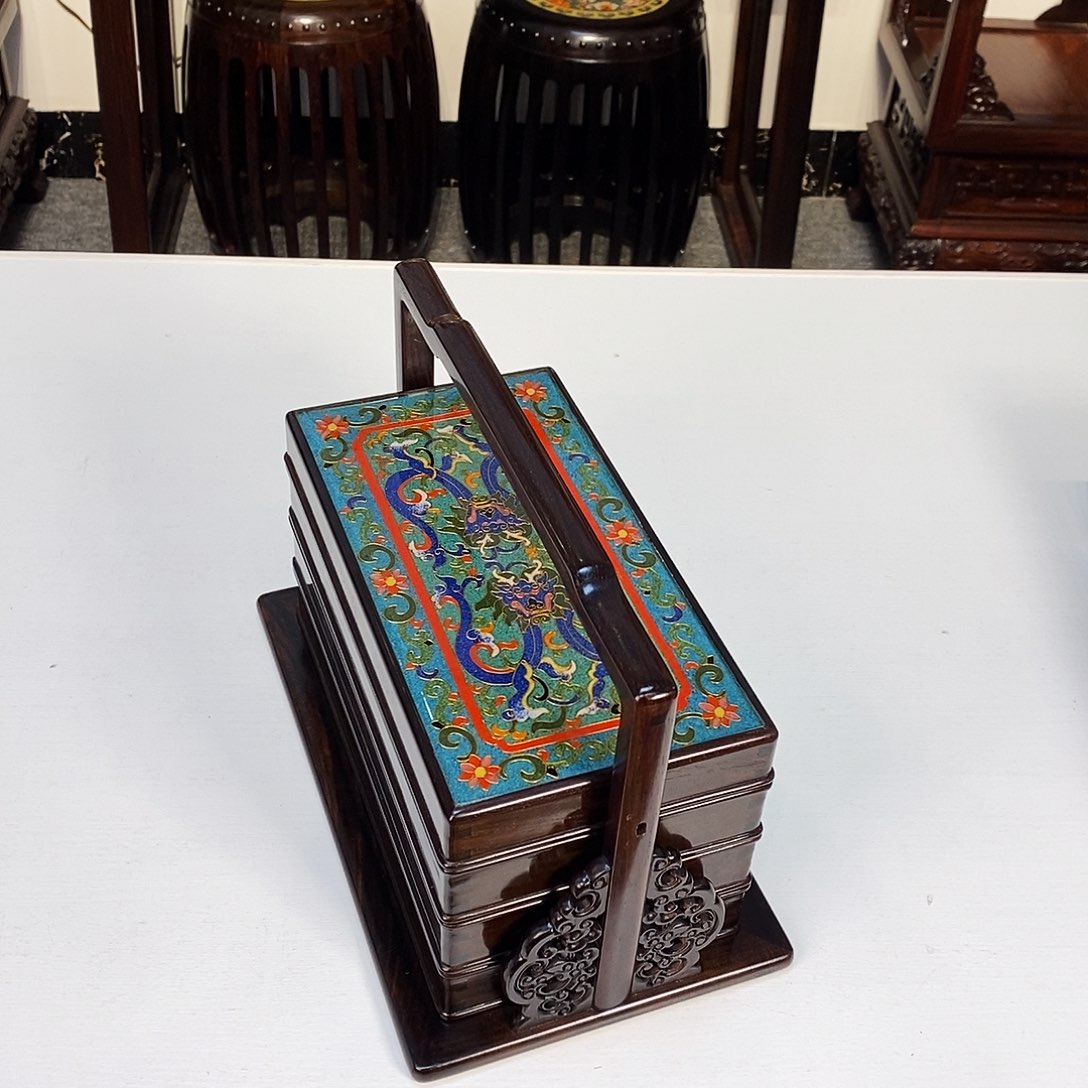 红酸枝木类成套家具小*刚大红酸枝提篮