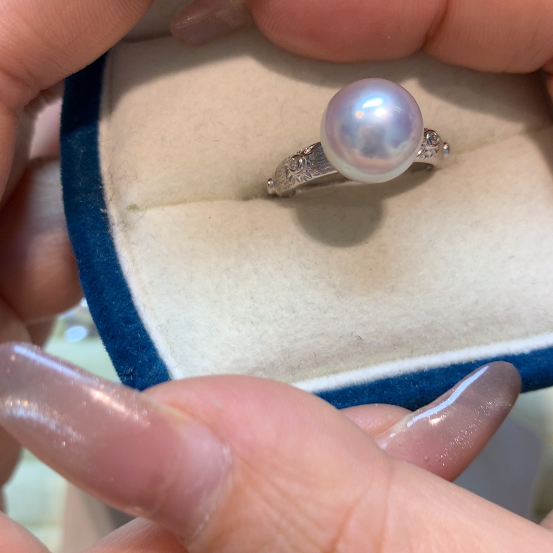 海水珍珠戒指银S925镶嵌
