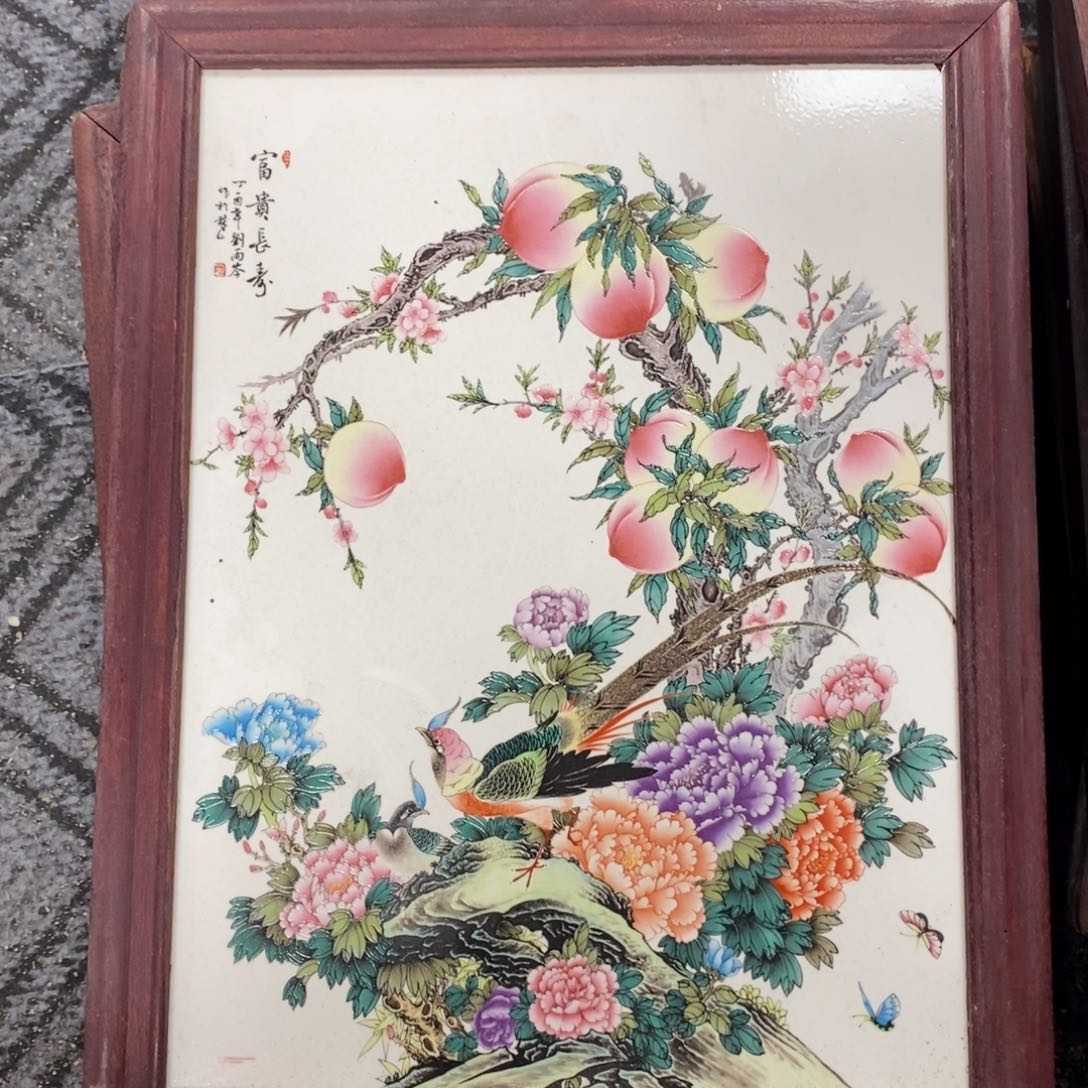 瓷片37*28 景德镇瓷板画柴窑烧制