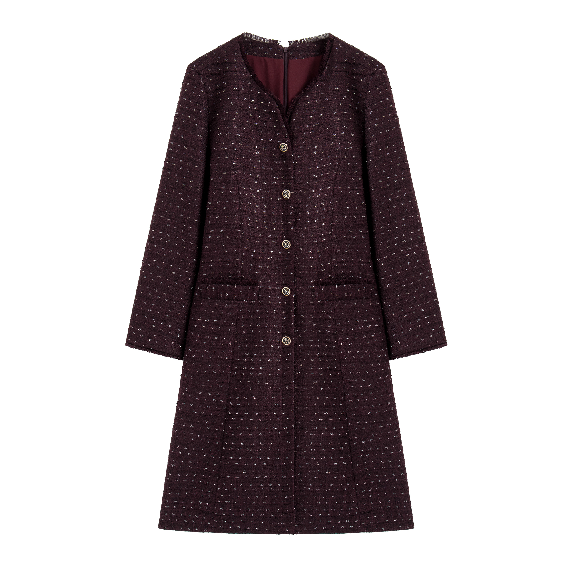 【南油虹姐】冬款新款小香风显瘦气质长袖时尚修身名媛连衣裙