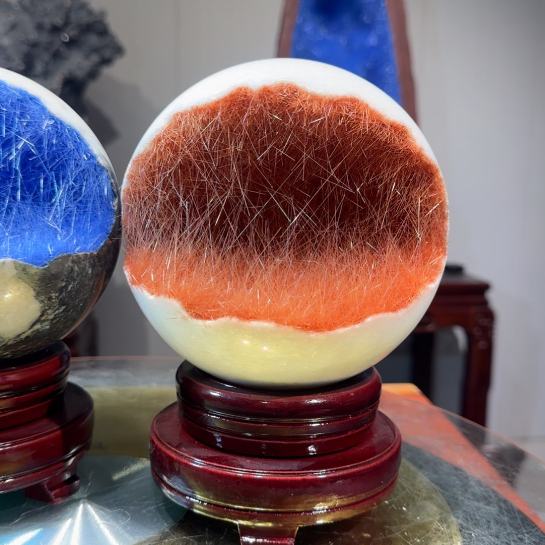 紫砂矿物晶体摆件牧**扬