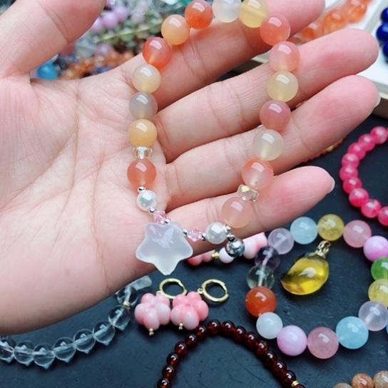 烟晶手链银S925镶嵌