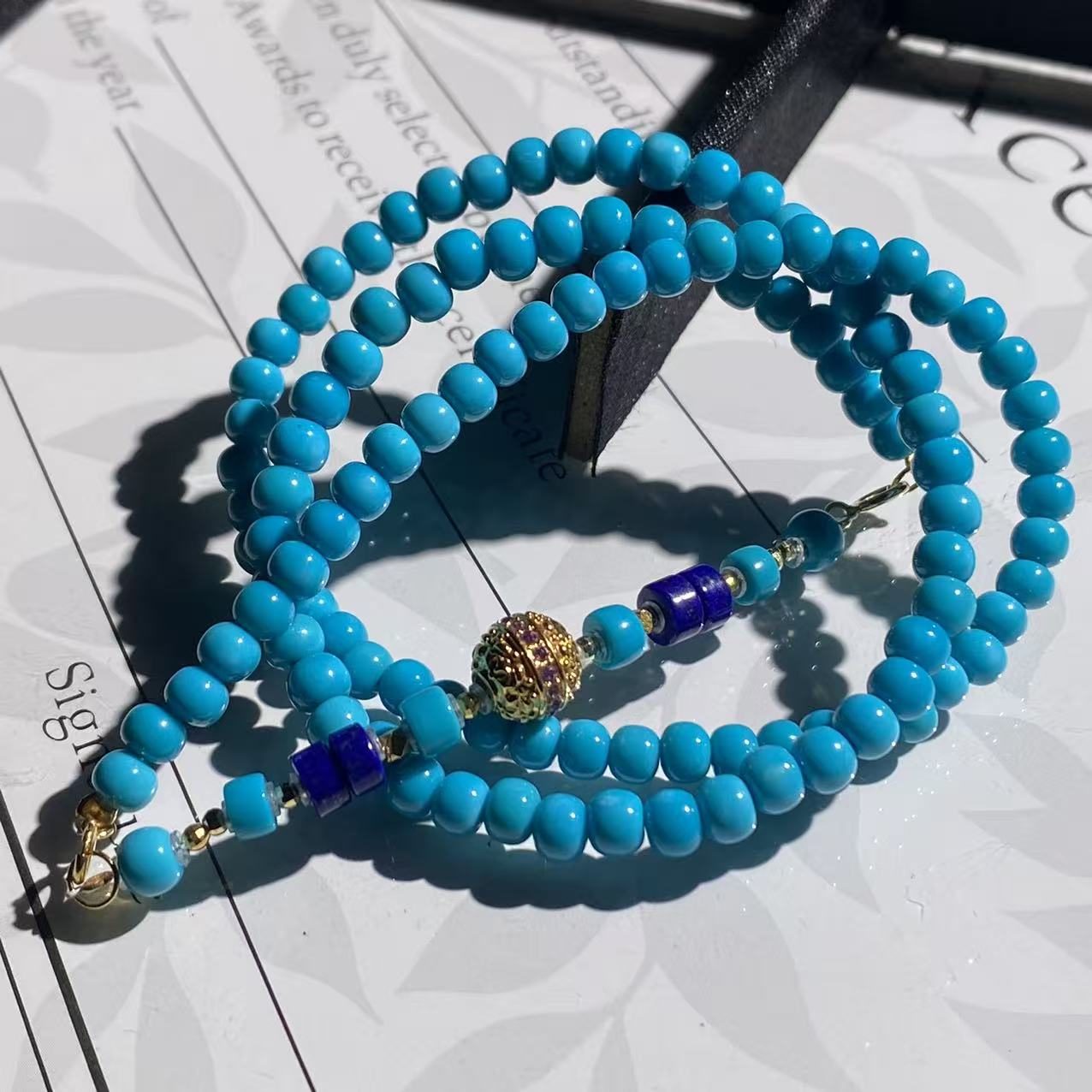 18K金天然绿松石项链（多样性发其一）