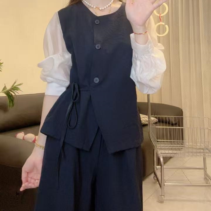 早秋新款时尚套装老钱风极简风优雅时尚套装两件套减龄秋季长袖