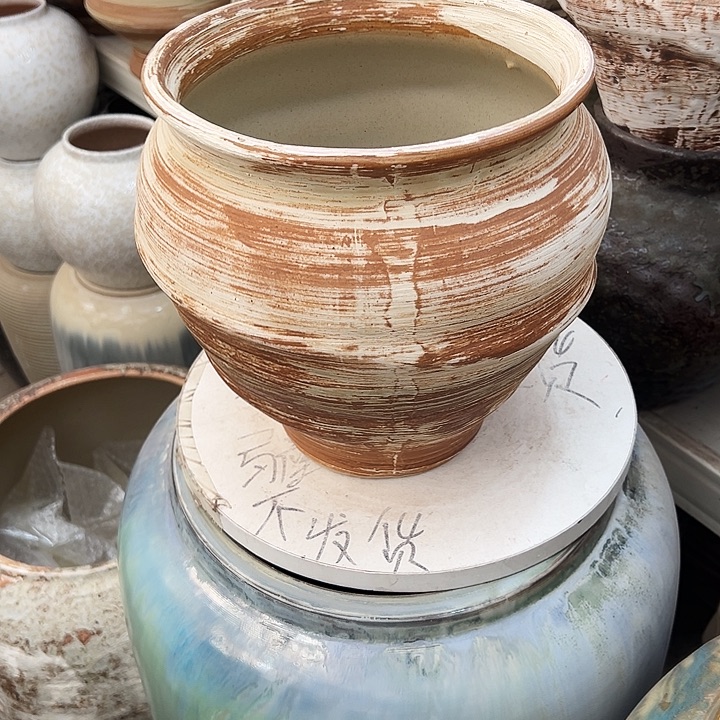 景德镇精品花盆栽口21高24