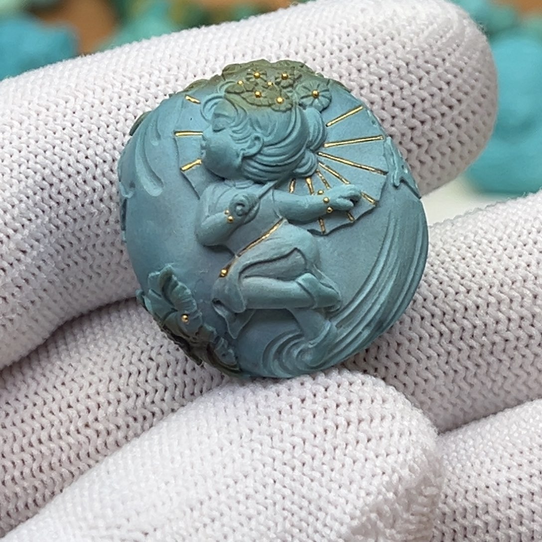 绿松石18K金镶嵌颈饰