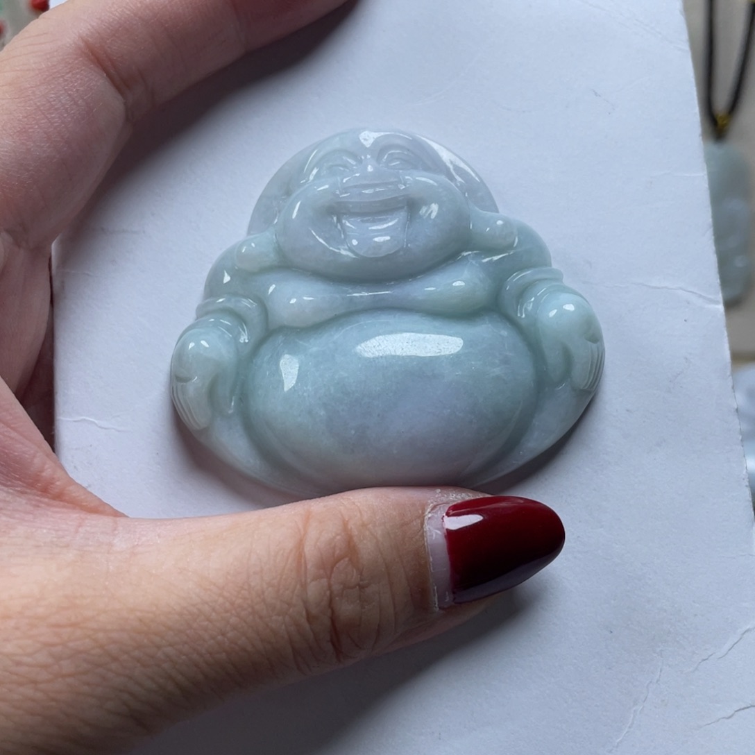 翡翠颈饰未镶嵌想***面佛公