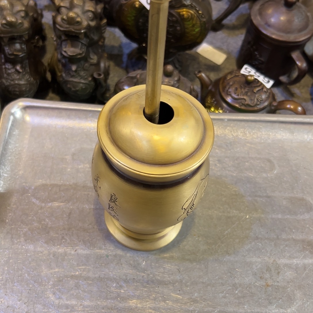 山***司黄铜摆件，文房摆件