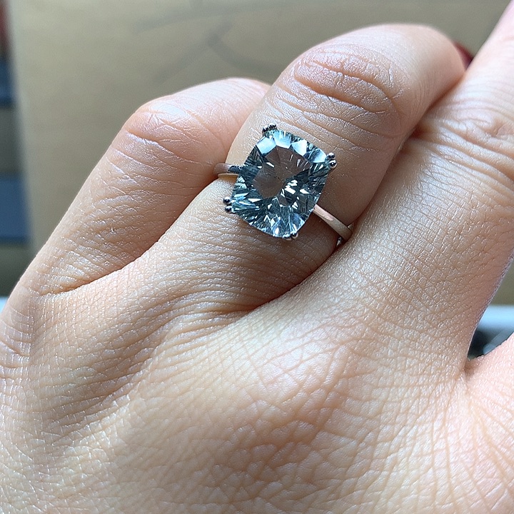 水晶水晶戒指银S925镶嵌