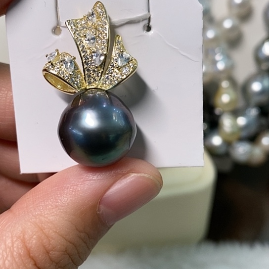 海水珍珠颈饰银S925镶嵌14.8