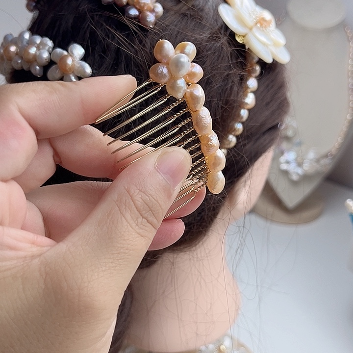 未镶嵌发饰淡水珍珠