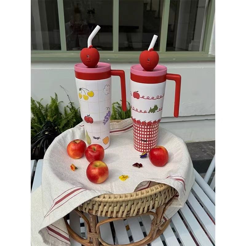 Tagi。吨吨杯大容量车载保温杯习吸管不锈钢水杯