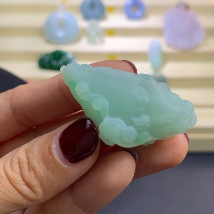 定制翡翠未镶嵌三角金蟾