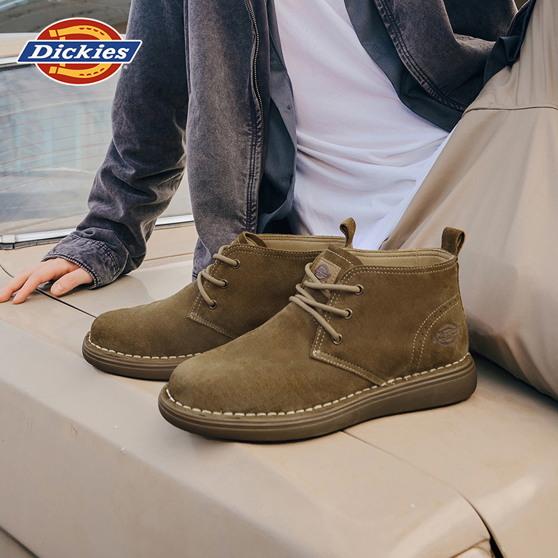 Dickies2025秋季百搭英伦风休闲高帮工装鞋男士复古风男士马丁鞋