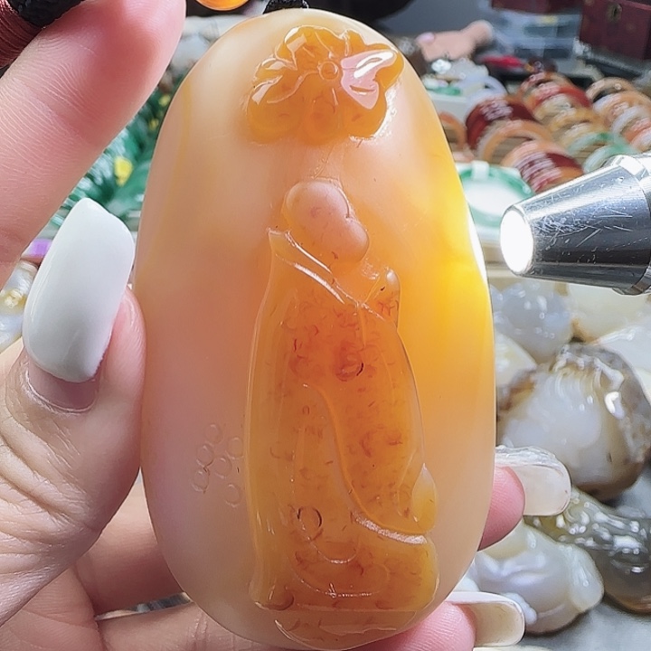 玛瑙/玉髓合金手把件