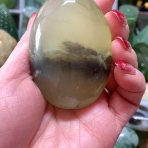 透闪石-蛇纹石玉手把件未镶嵌