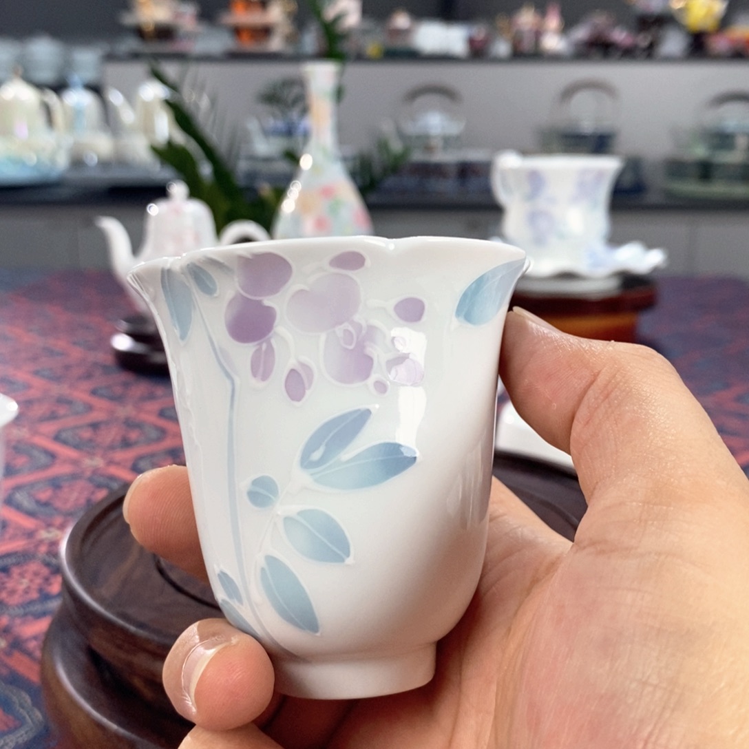 紫藤花釉下品茗杯