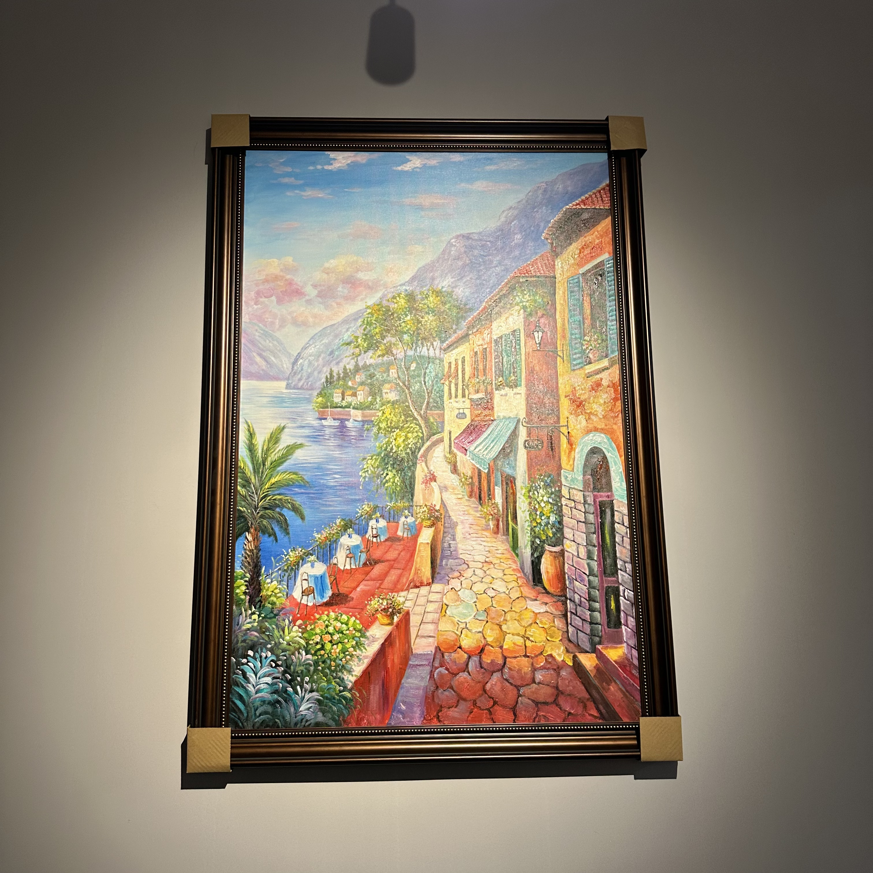 纯手绘复古地中海风景