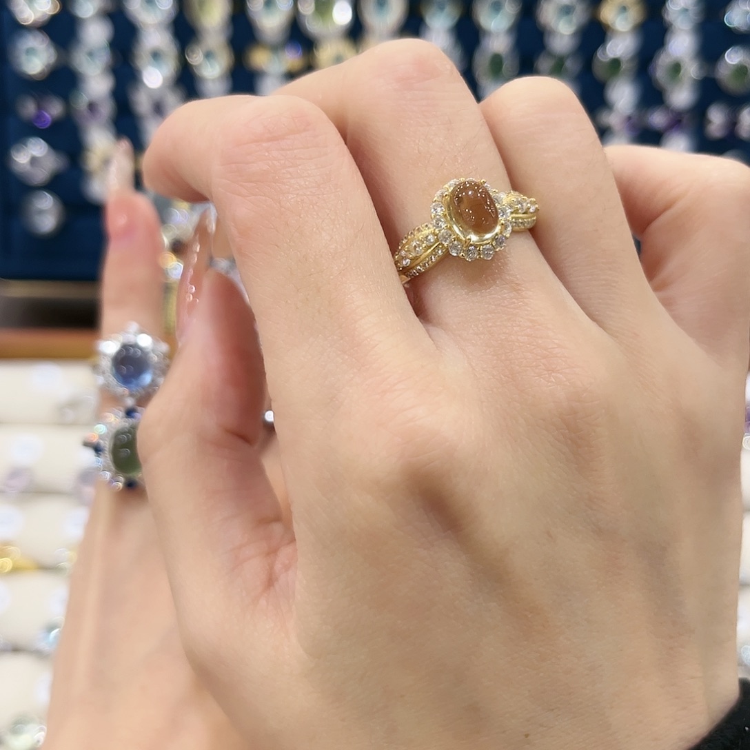 水晶女款银S925镶嵌苦*戒指65