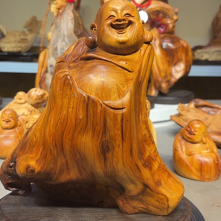 柏木太行崖柏弥勒佛