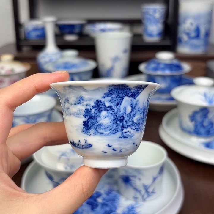 杯子手工手绘山水杯子