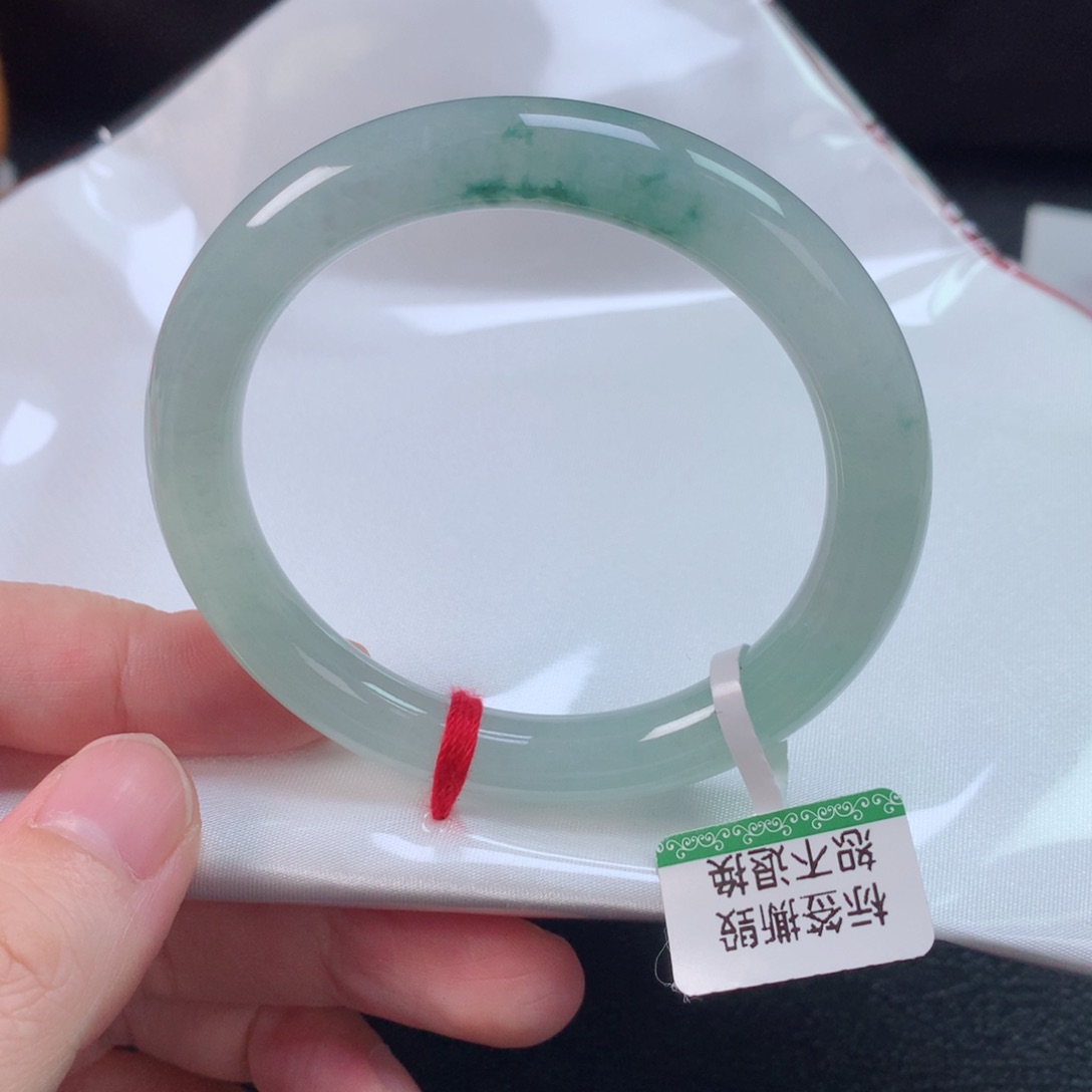 未镶嵌手镯翡翠缅甸天然翡翠手镯53圈口