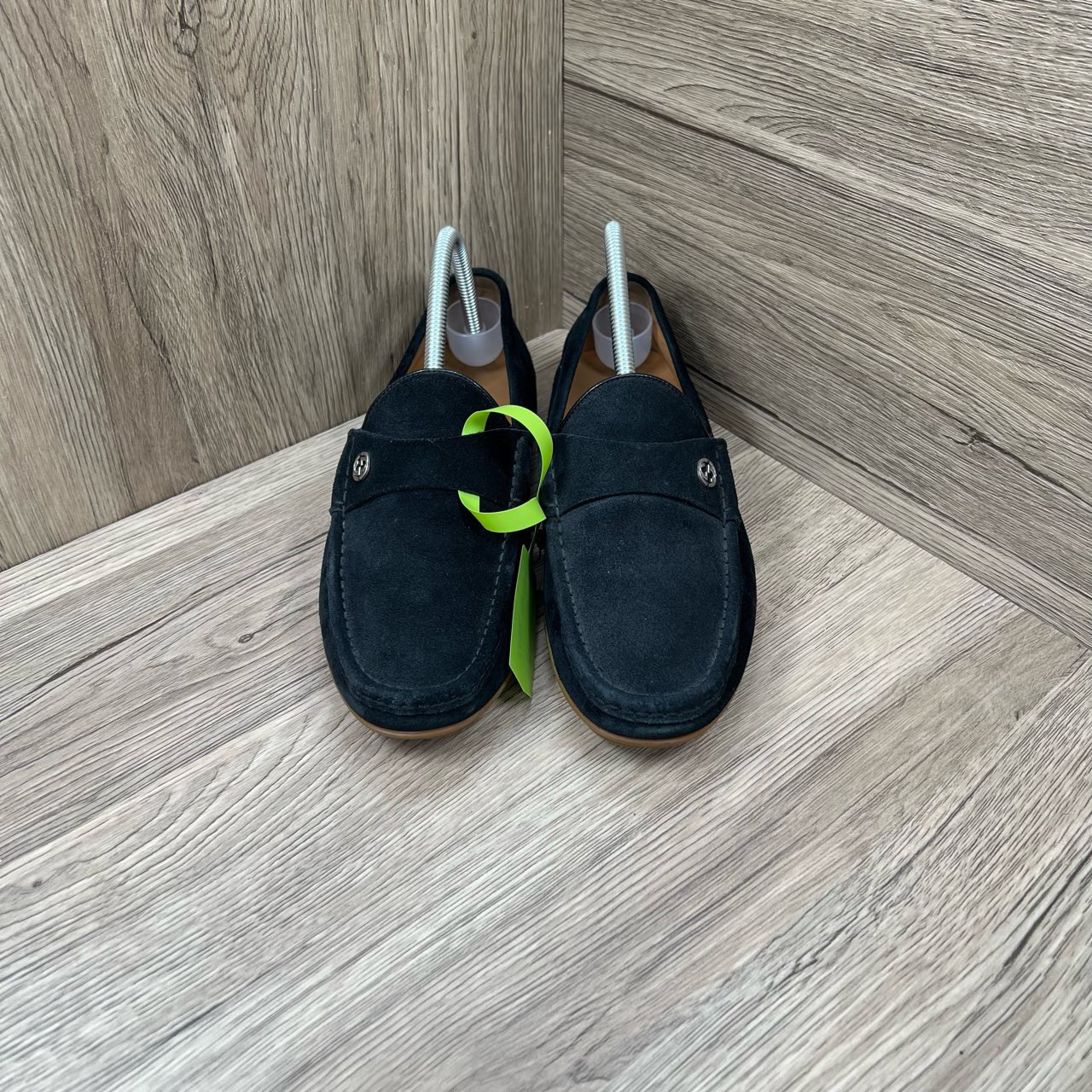 90新 GUCCI/古驰 藏蓝色麂皮豆豆乐福鞋 40码/9新/无配件