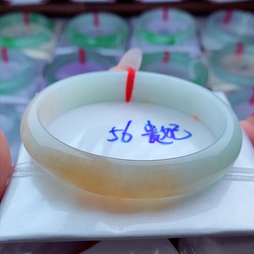 0024贵妃56冰鸿运当头典藏天然缅甸翡翠A货传承56短48.5，11.3，6.9