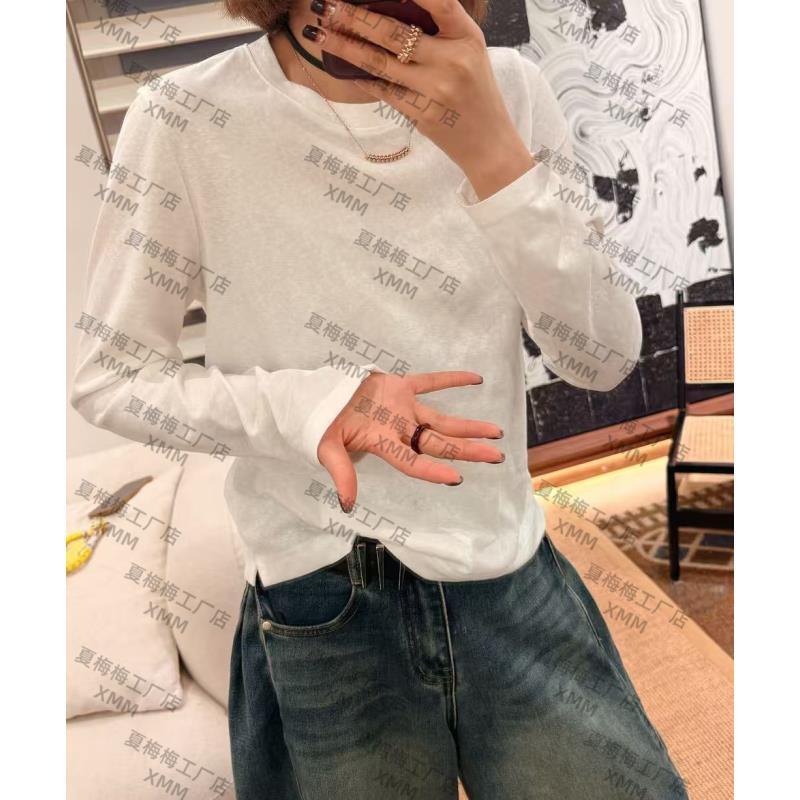 XMM.【小开衩白T恤】打底衫宽松型街头风长袖打底休闲时尚Mm6621623