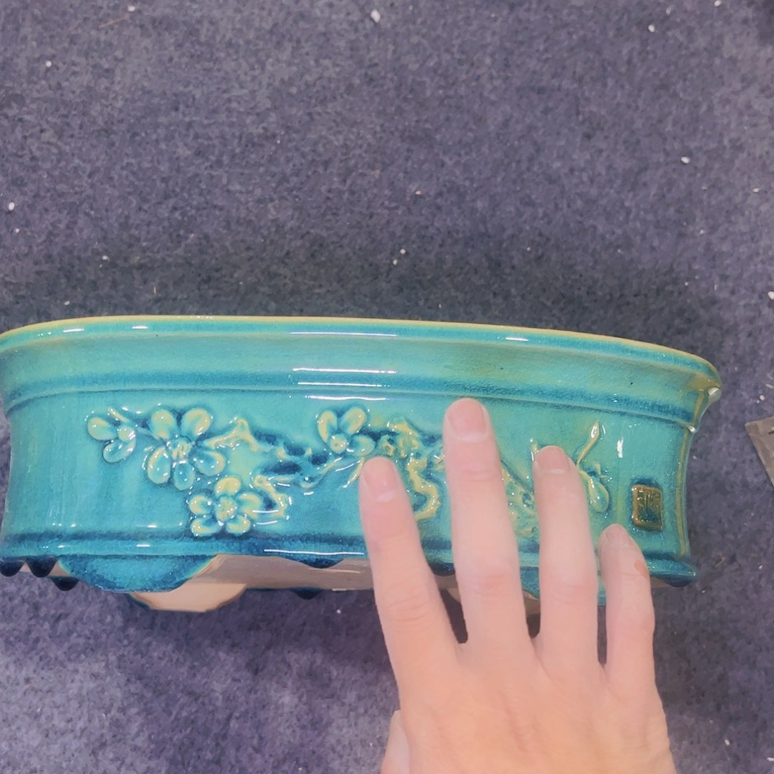 红陶正宗岭南石湾盆放漏