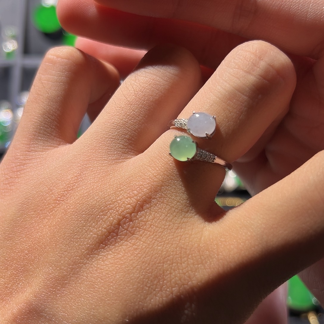 翡翠银S925镶嵌戒指