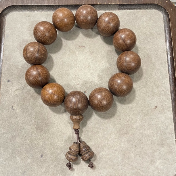 A258黑油六道木卡2.0三通款单圈手串（底色多样，发货发其一）