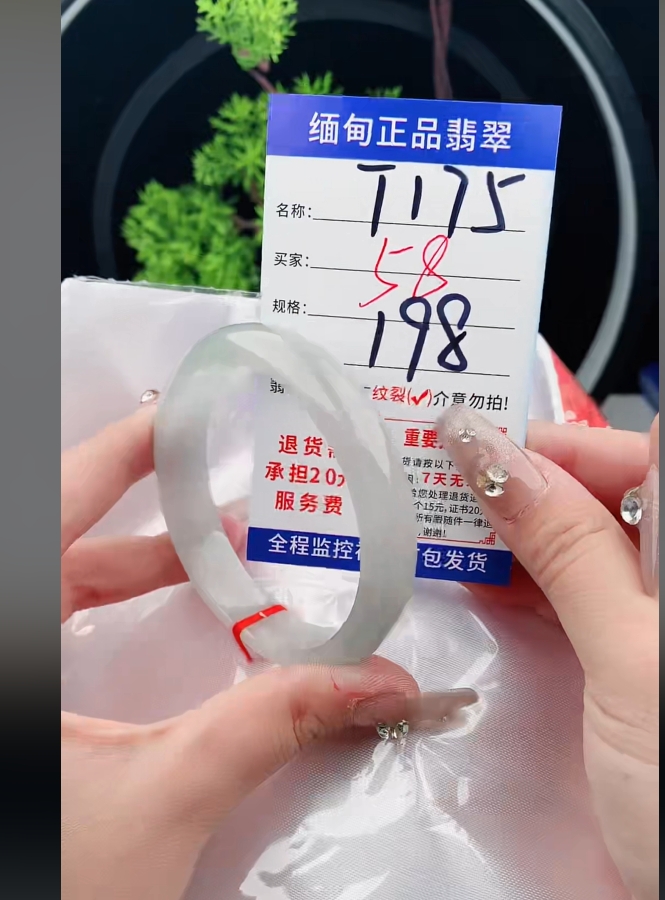 T175缅甸翡翠手镯处理198/条【一物一证】实物以直播间为准