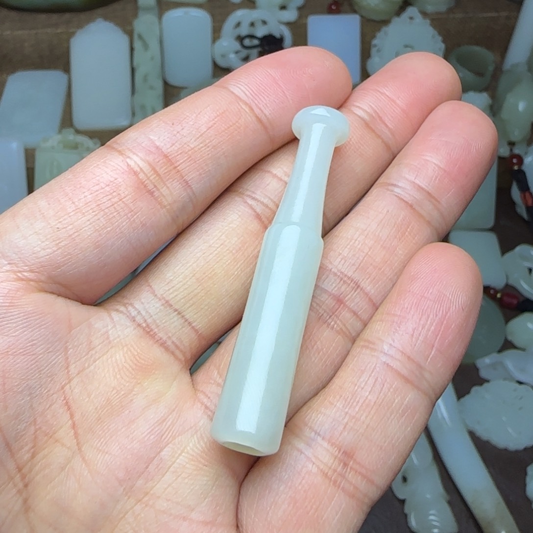 和田玉挂件未镶嵌细支烟嘴